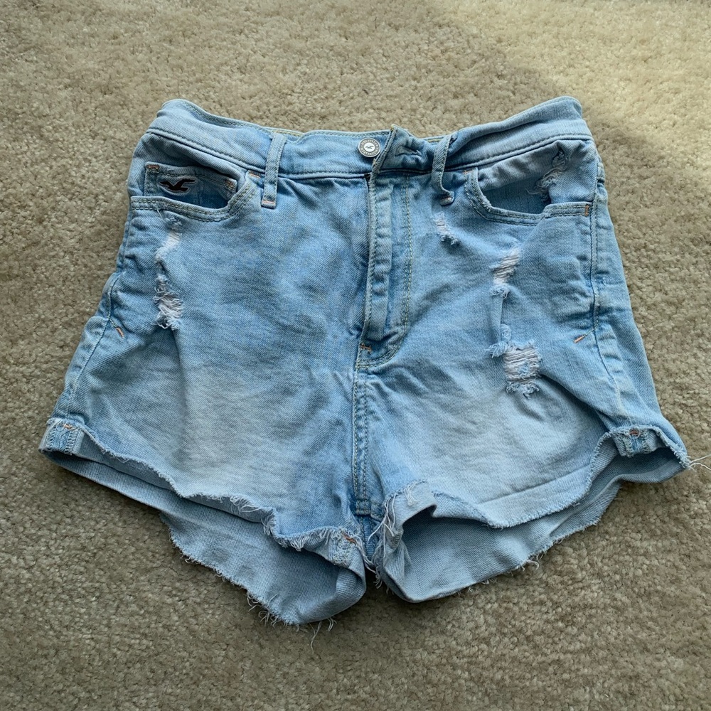Hollister High Waisted Ripped Denim Shorts